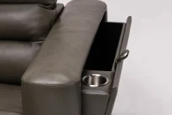 Mor Furniture Cove 5 Piece 2 Power Sectional In Gray Leather