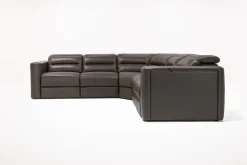 Mor Furniture Cove 5 Piece 2 Power Sectional In Gray Leather