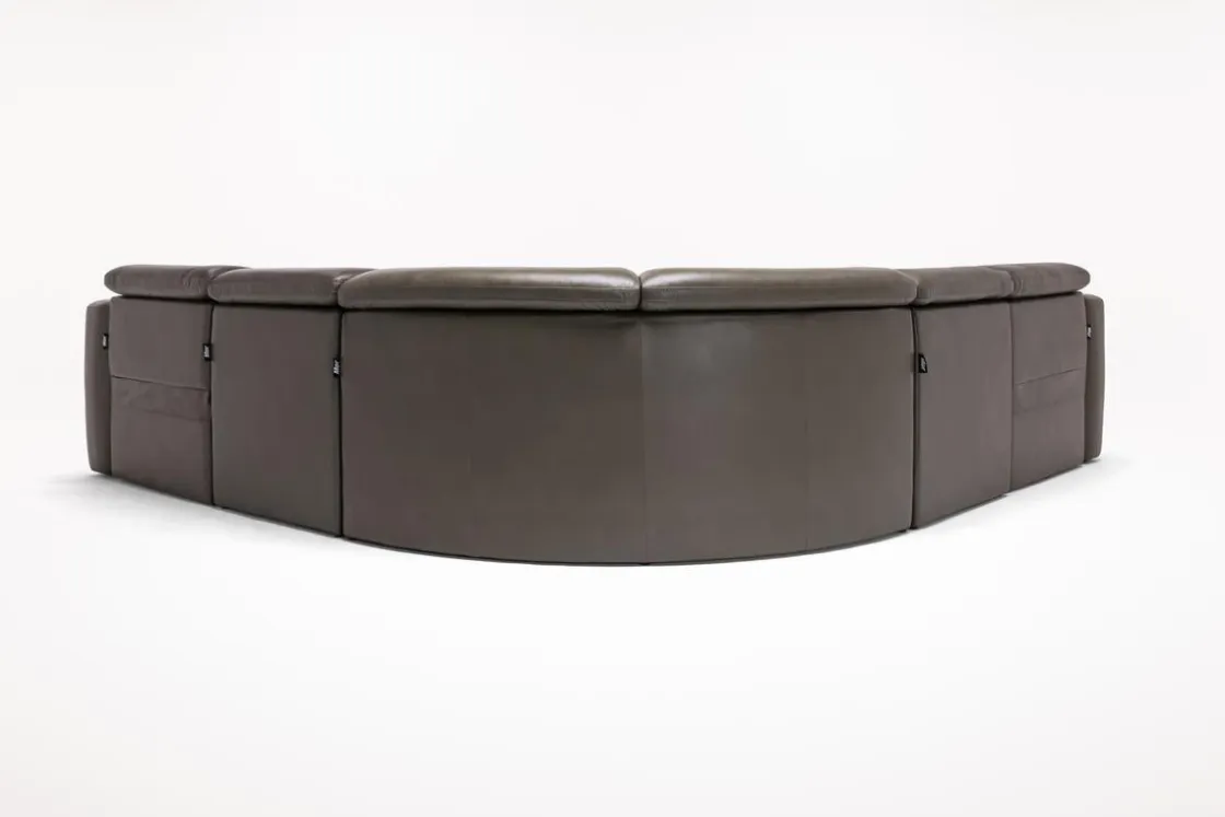 Mor Furniture Cove 5 Piece 2 Power Sectional In Gray Leather