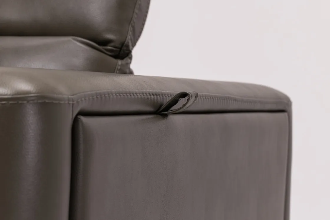 Mor Furniture Cove 5 Piece 2 Power Sectional In Gray Leather