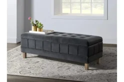Mor Furniture Crosby Storage Bench In Gun Metal
