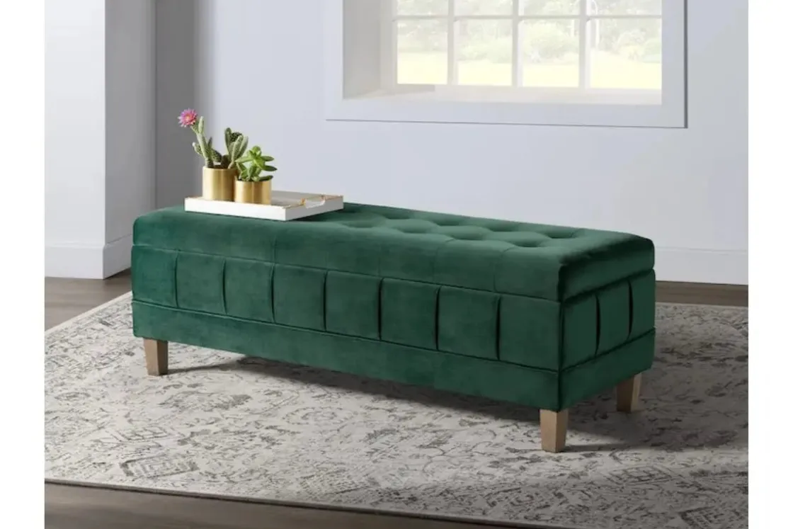 Mor Furniture Crosby Storage Bench In Gun Metal