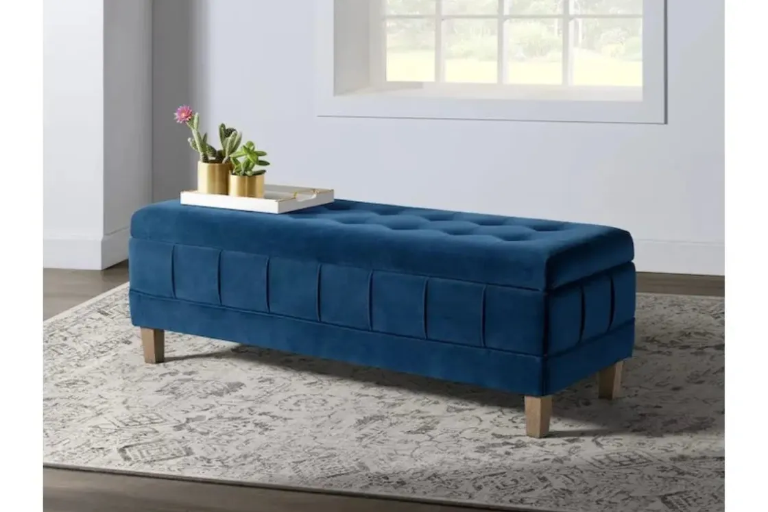 Mor Furniture Crosby Storage Bench In Gun Metal