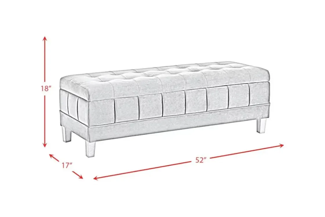 Mor Furniture Crosby Storage Bench In Gun Metal