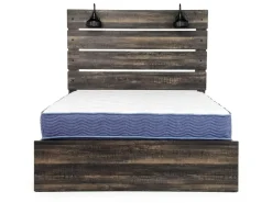 Mor Furniture Dallas Panel Bed W/ Lights In White Wash, Twin
