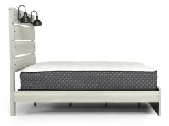 Mor Furniture Dallas Panel Bed W/ Lights In White Wash, Twin