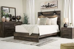 Mor Furniture Dallas Panel Bed W/ Lights In White Wash, Twin