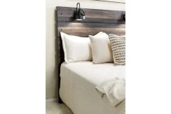 Mor Furniture Dallas Panel Bed W/ Lights In White Wash, Twin