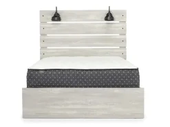 Mor Furniture Dallas Panel Bed W/ Lights In White Wash, Twin