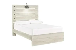 Mor Furniture Dallas Panel Bed W/ Lights In White Wash, Twin