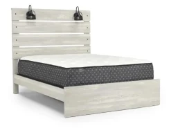 Mor Furniture Dallas Panel Bed W/ Lights In White Wash, Twin
