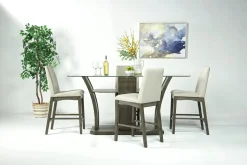 Mor Furniture Dapper Counter Height Dining Table & 4 Stools In Brown