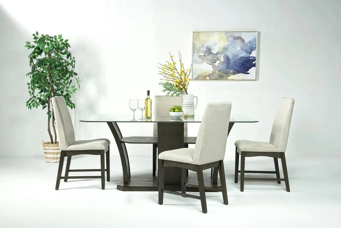Mor Furniture Dapper Dining Table & 4 Chairs In Gray
