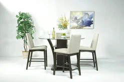 Mor Furniture Dapper Round Counter Height Dining Table & 4 Stools In Gray