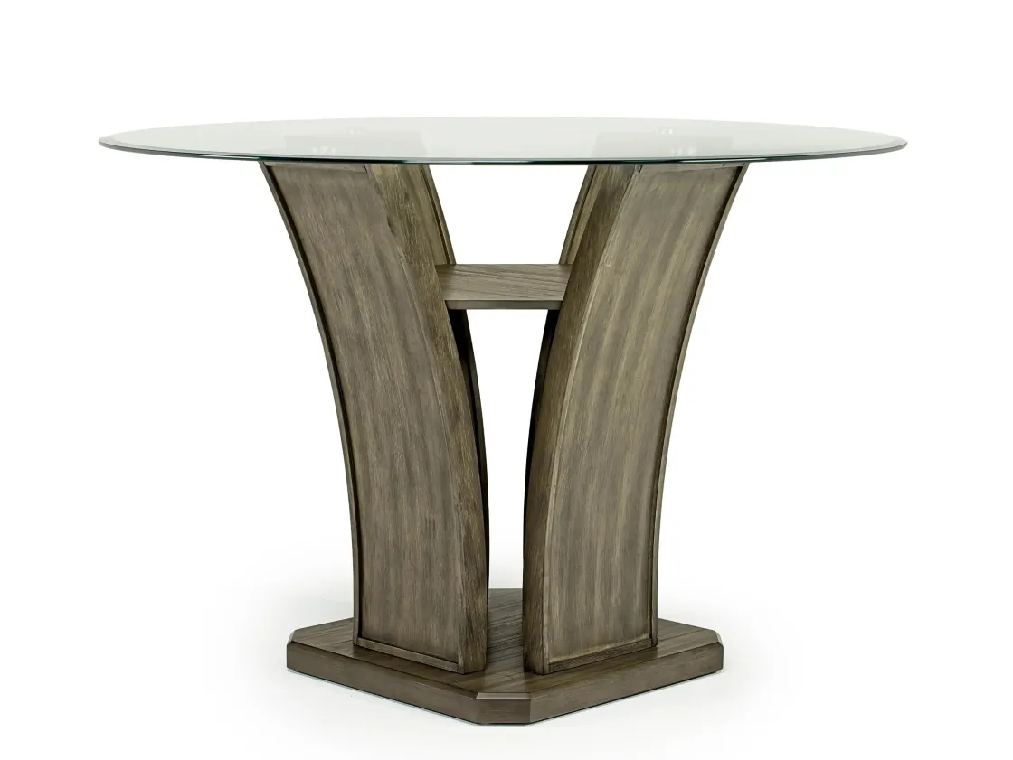 Mor Furniture Dapper Round Counter Height Dining Table & 4 Stools In Gray