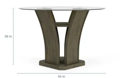 Mor Furniture Dapper Round Counter Height Dining Table & 4 Stools In Gray