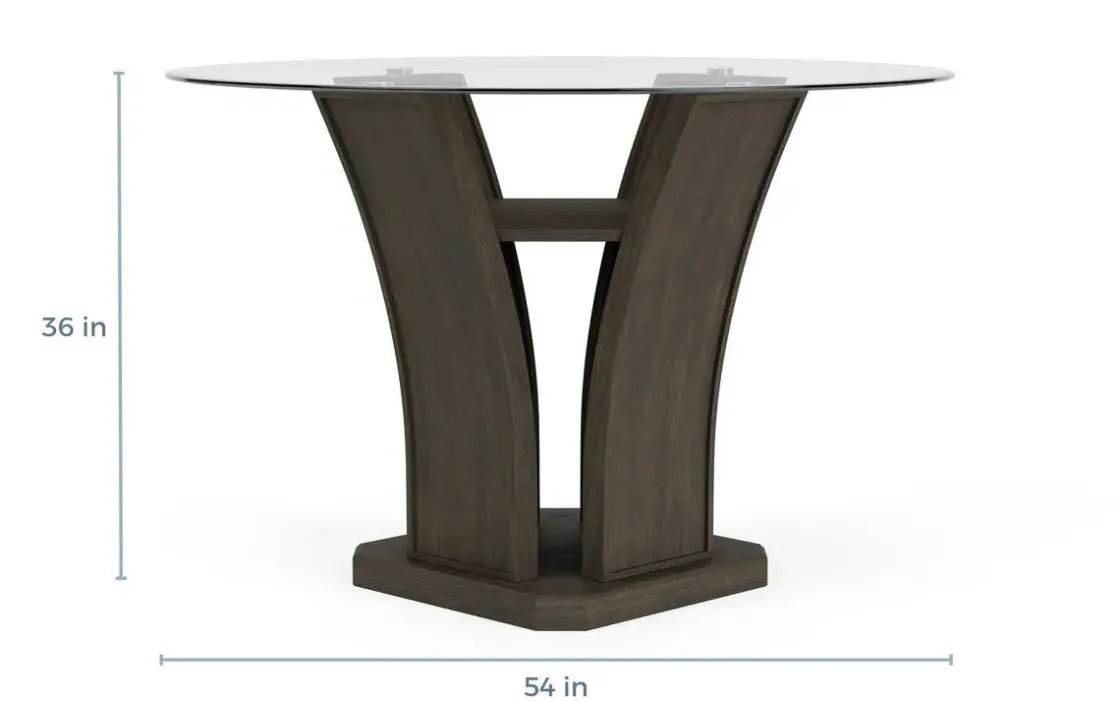 Mor Furniture Dapper Round Counter Height Dining Table & 4 Stools In Gray