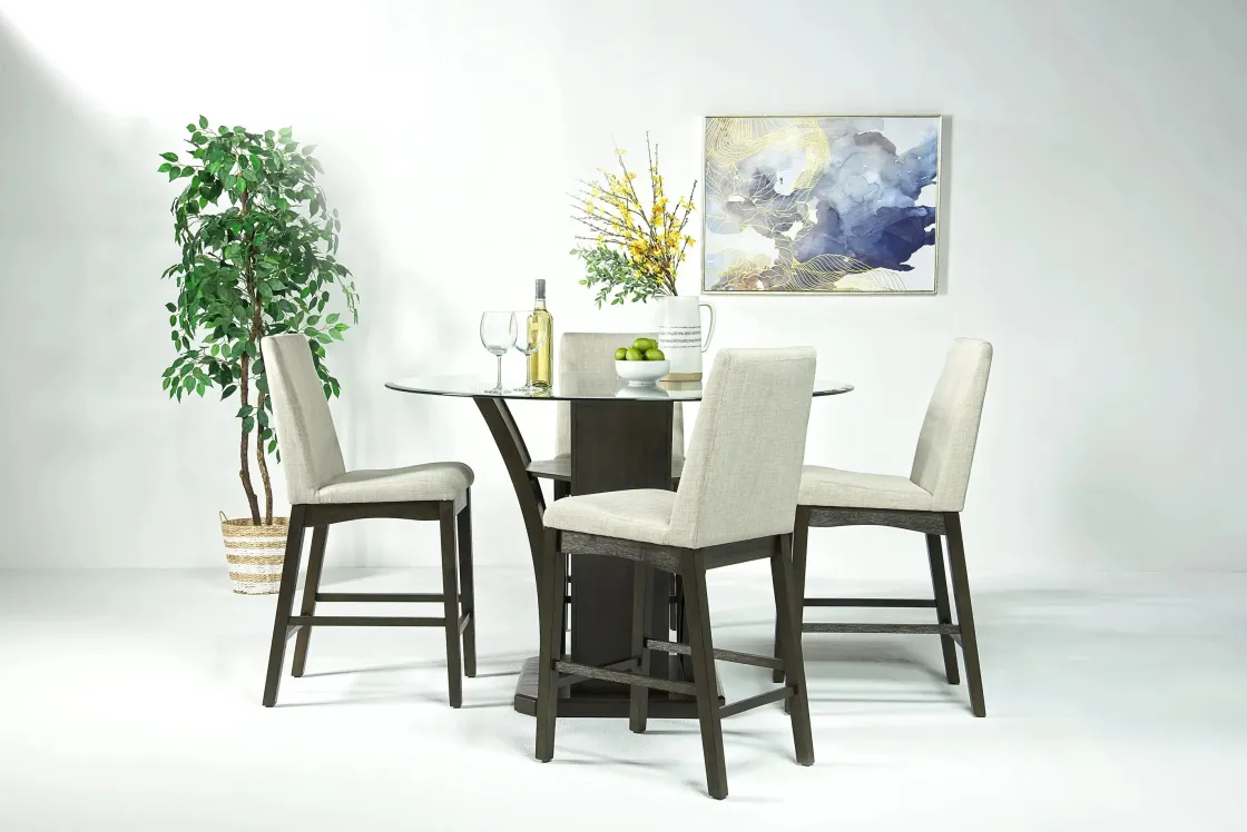 Mor Furniture Dapper Round Counter Height Dining Table In Brown