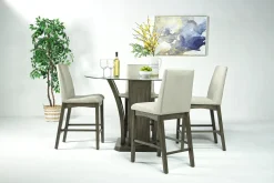 Mor Furniture Dapper Round Counter Height Dining Table In Brown