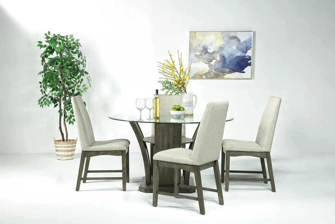 Mor Furniture Dapper Round Dining Table & 4 Chairs In Brown