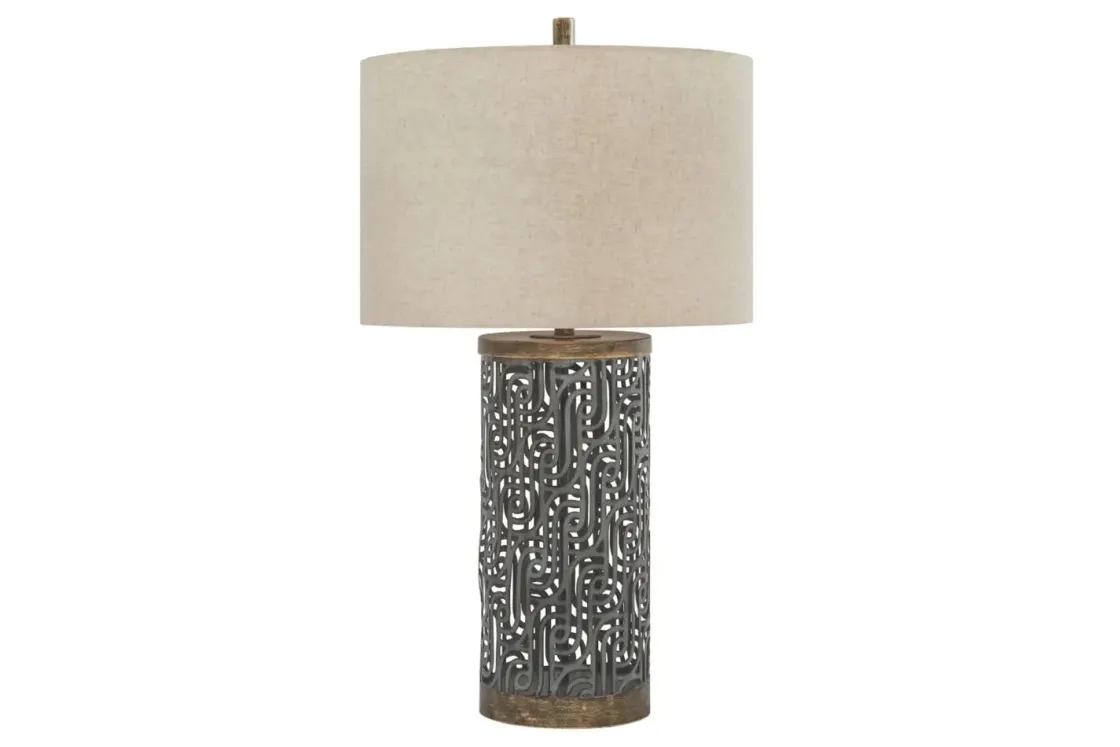 Mor Furniture Dayo Table Lamp In Gray/Gold Finish