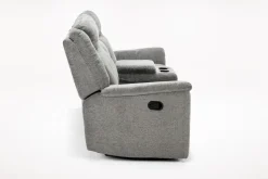 Mor Furniture Derby Reclining Console Loveseat In Light Gray