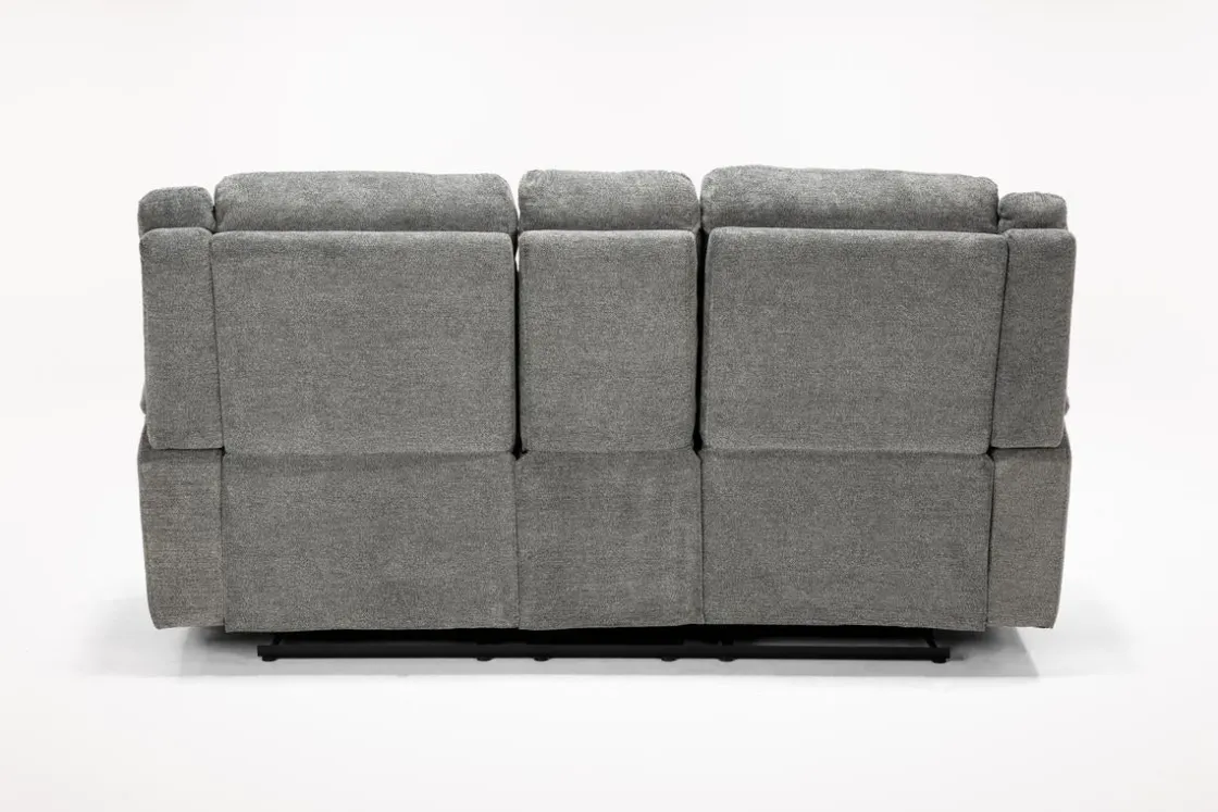 Mor Furniture Derby Reclining Console Loveseat In Light Gray