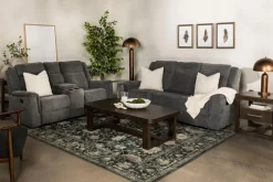 Mor Furniture Derby Reclining Sofa & Console Loveseat In Gray