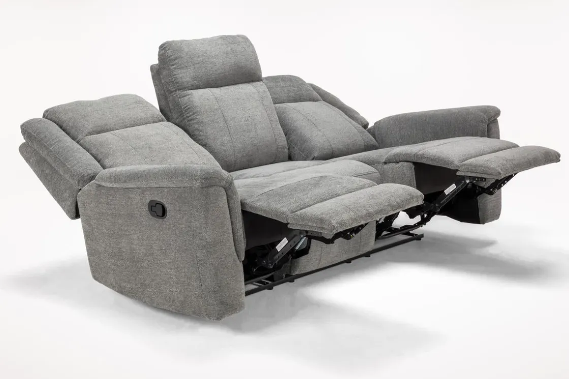 Mor Furniture Derby Reclining Sofa & Console Loveseat In Gray