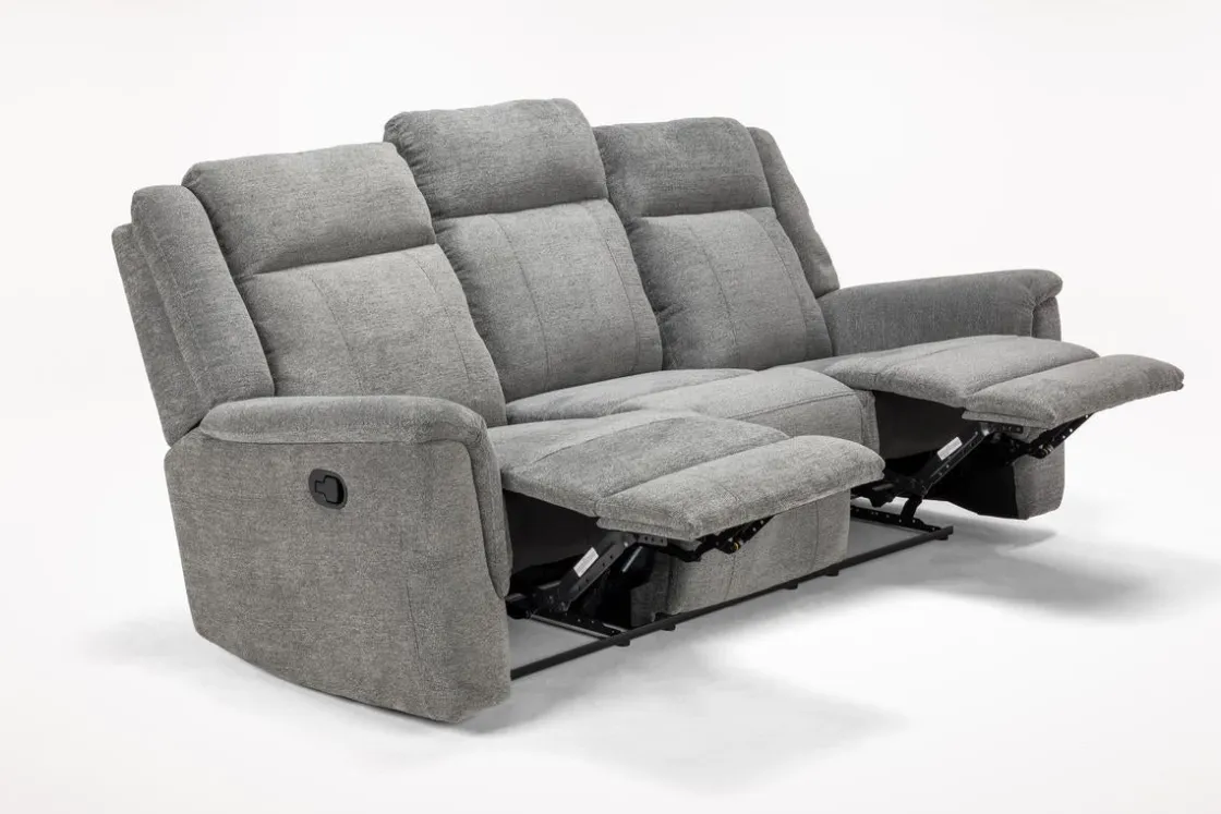 Mor Furniture Derby Reclining Sofa & Console Loveseat In Gray