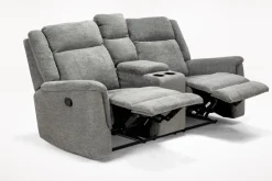 Mor Furniture Derby Reclining Sofa & Console Loveseat In Gray