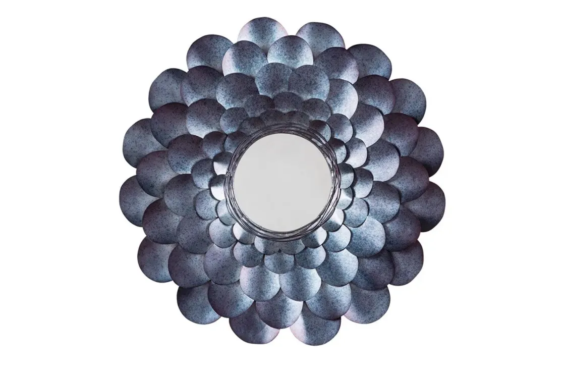 Mor Furniture Deunoro Circle Mirror In Blue