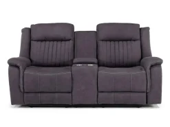 Mor Furniture Diamond Reclining Console Loveseat In Gray
