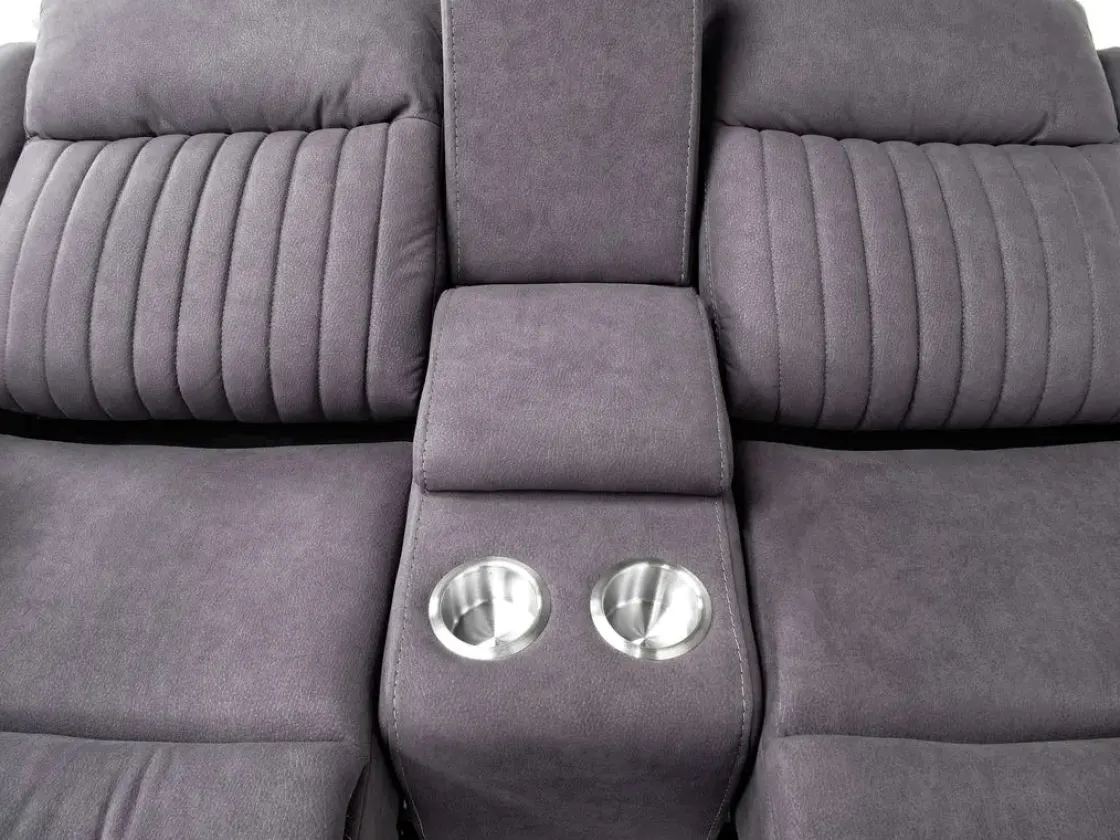 Mor Furniture Diamond Reclining Console Loveseat In Gray
