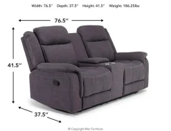 Mor Furniture Diamond Reclining Console Loveseat In Gray