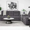 Mor Furniture Diamond Reclining Sofa & Console Loveseat In Gray