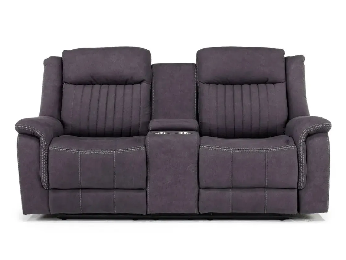 Mor Furniture Diamond Reclining Sofa & Console Loveseat In Gray