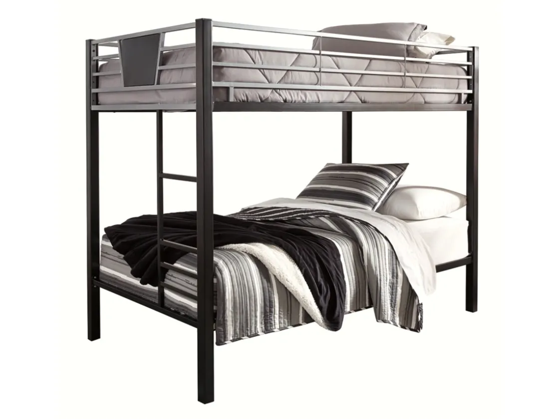 Kids Mor Furniture Dinsmore Bunk Bed In Black/Gray, Twin/Twin