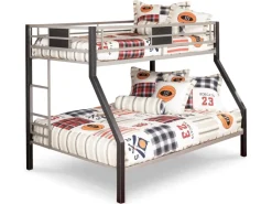 Kids Mor Furniture Dinsmore Bunk Bed In Black/Gray, Twin/Twin