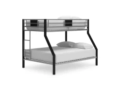 Kids Mor Furniture Dinsmore Bunk Bed In Black/Gray, Twin/Twin
