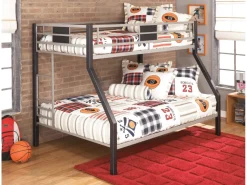 Kids Mor Furniture Dinsmore Bunk Bed In Black/Gray, Twin/Twin