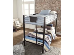 Kids Mor Furniture Dinsmore Bunk Bed In Black/Gray, Twin/Twin