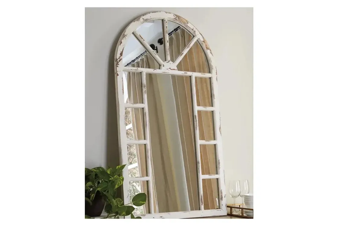 Mor Furniture Divakar Accent Mirror In Antique White