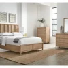 Mor Furniture Dorsey Panel Bed, Dresser, Mirror & 2 Drawer Nightstand In Granola, Queen
