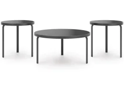 Mor Furniture Dorylin Coffee Table W/ 2 End Tables In Black