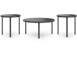 Mor Furniture Dorylin Coffee Table W/ 2 End Tables In Black