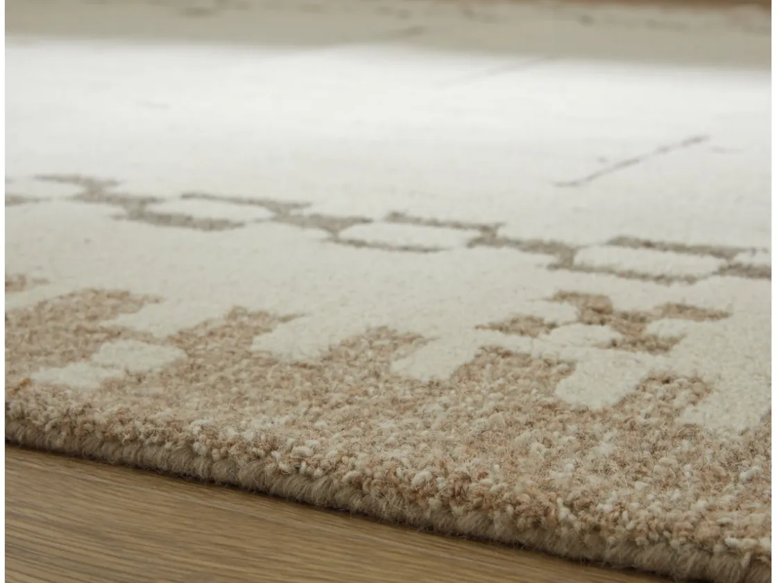 Mor Furniture Dot Rug In Cream/Brown/Taupe, 8x10