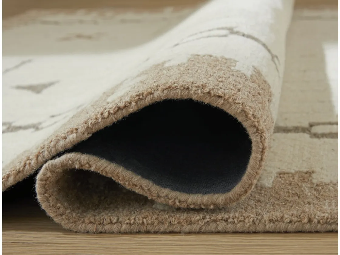 Mor Furniture Dot Rug In Cream/Brown/Taupe, 8x10