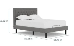 Mor Furniture Duo Linen Adjustable Foundation Bed In Natural, Queen