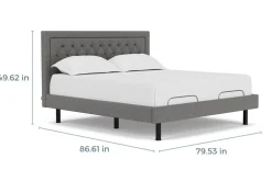 Mor Furniture Duo Linen Adjustable Foundation Bed In Natural, Queen